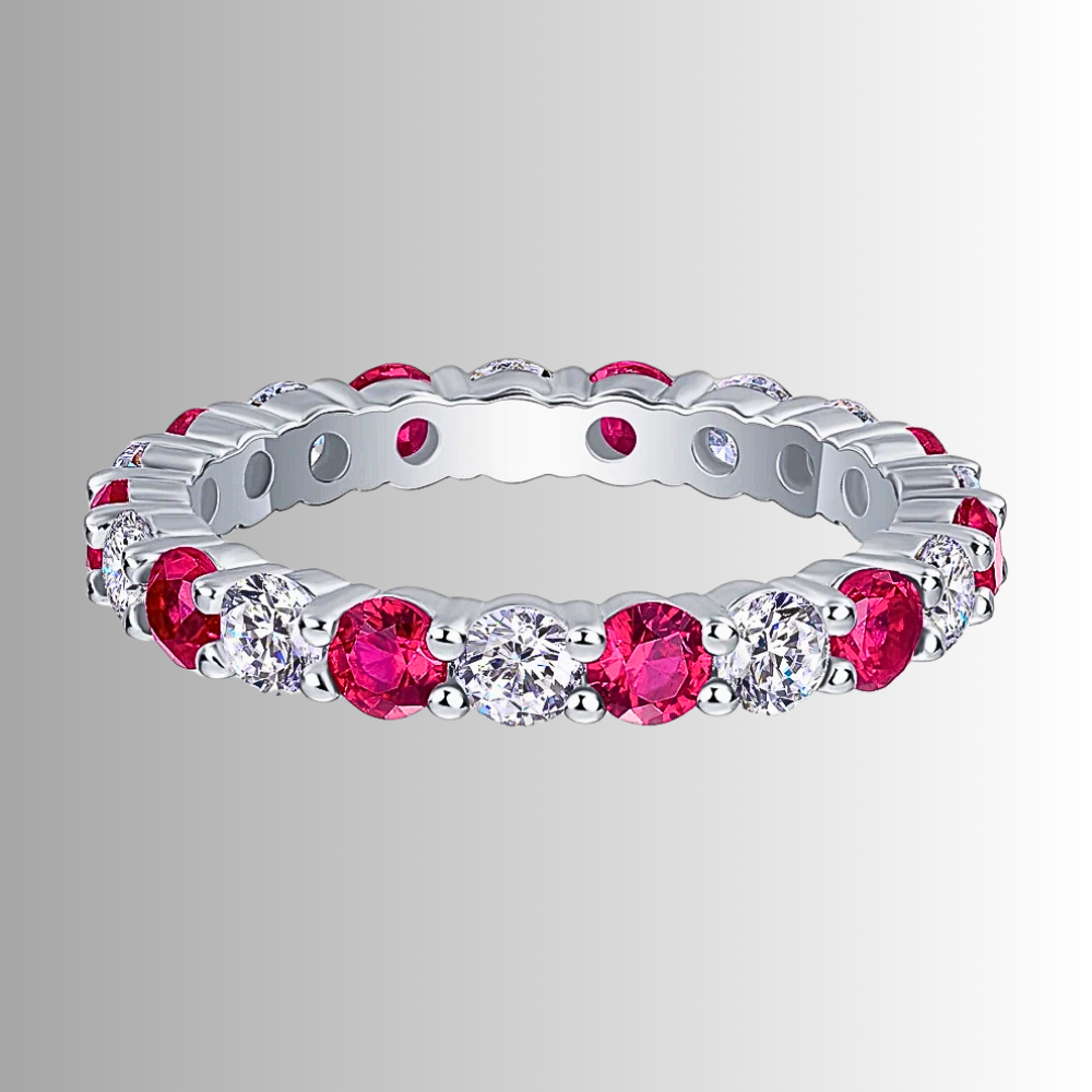 Eternity con Rubini Lab Grown e Moissaniti D Color alternati