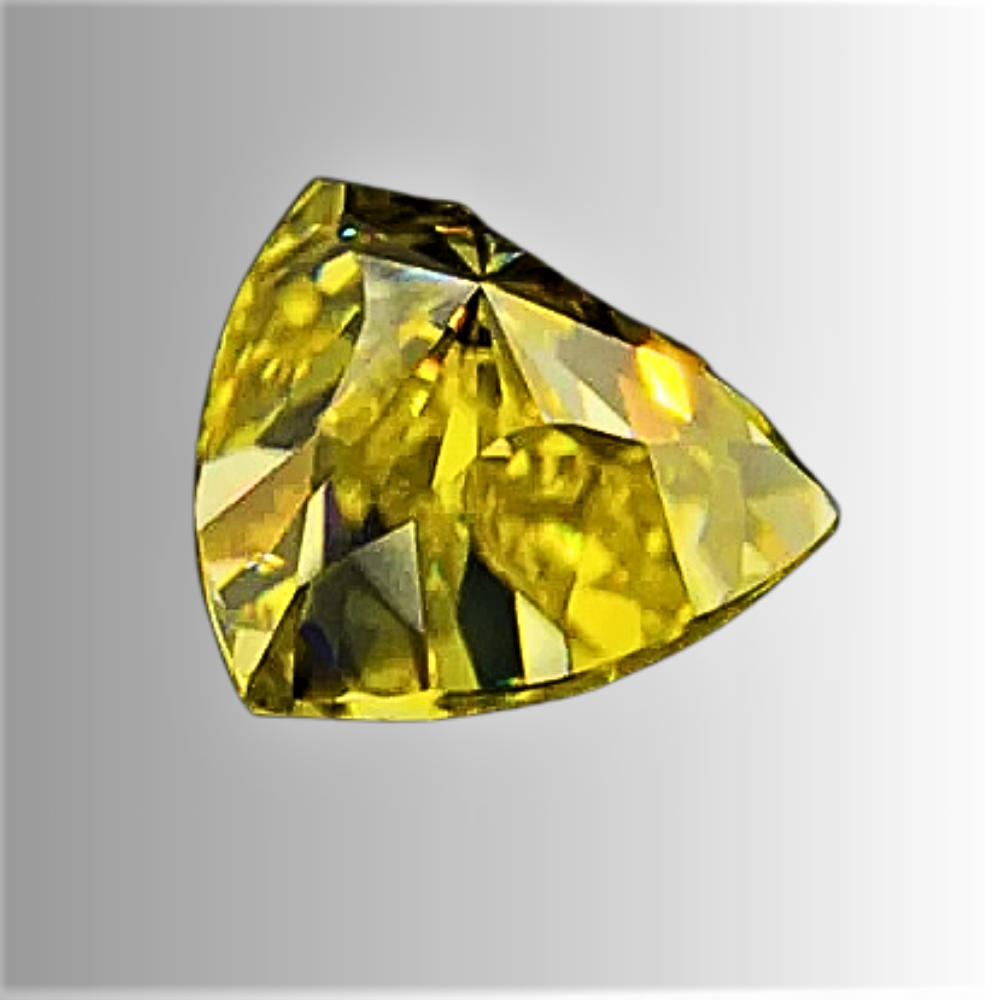 Moissanite Giallo Limone Taglio Trillion Certificata