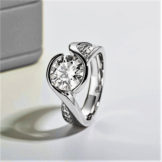 Solitario Contrariè con Moissanite D Color di ct. 3,00