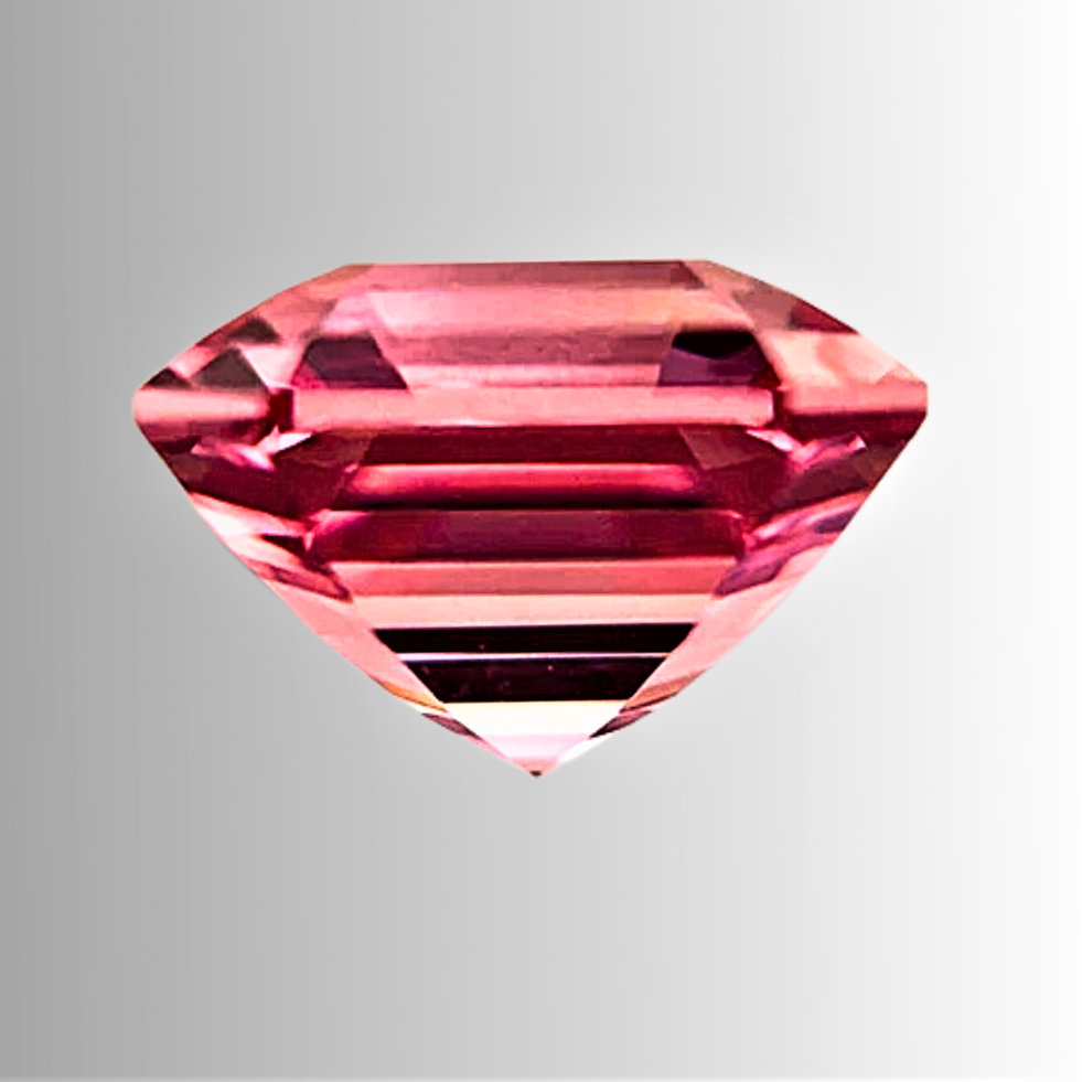 Zaffiro Padparadscha Lab Grown Taglio Asscher Certificato
