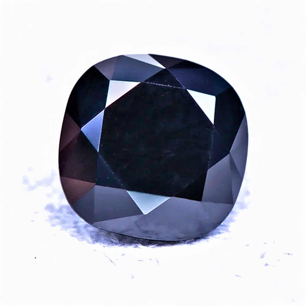 Moissanite Nera Taglio Cuscino Certificata