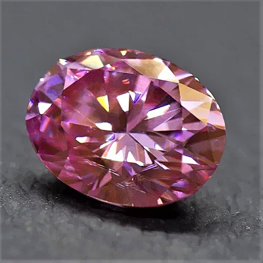 Moissanite Rosa Intenso Taglio Ovale Certificata