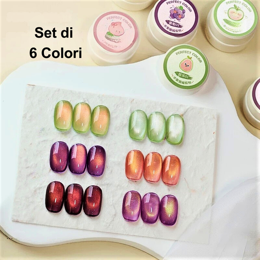 Smalti Gel Glitterati ad Effetto Olografico "Occhio di Gatto"