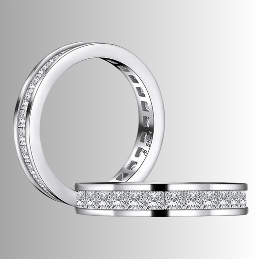 Eternity a Binario con Diamanti Coltivati Taglio Princess