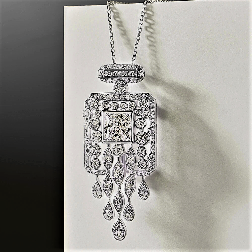 Collana Stile Liberty con Pendente/Spilla in Diamanti Lab Grown