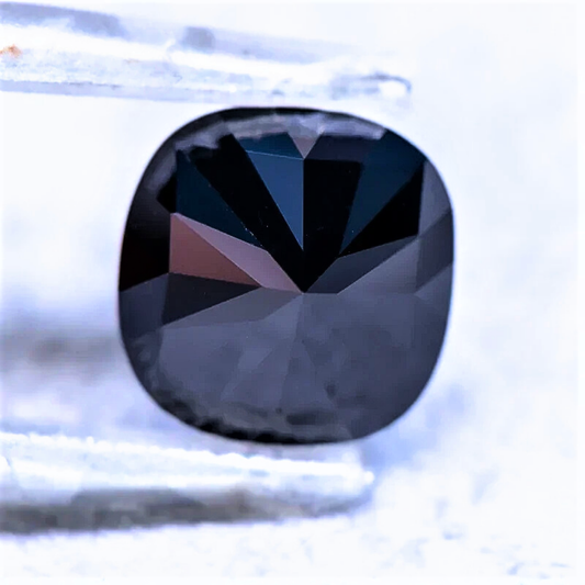 Moissanite Nera Taglio Cuscino Certificata