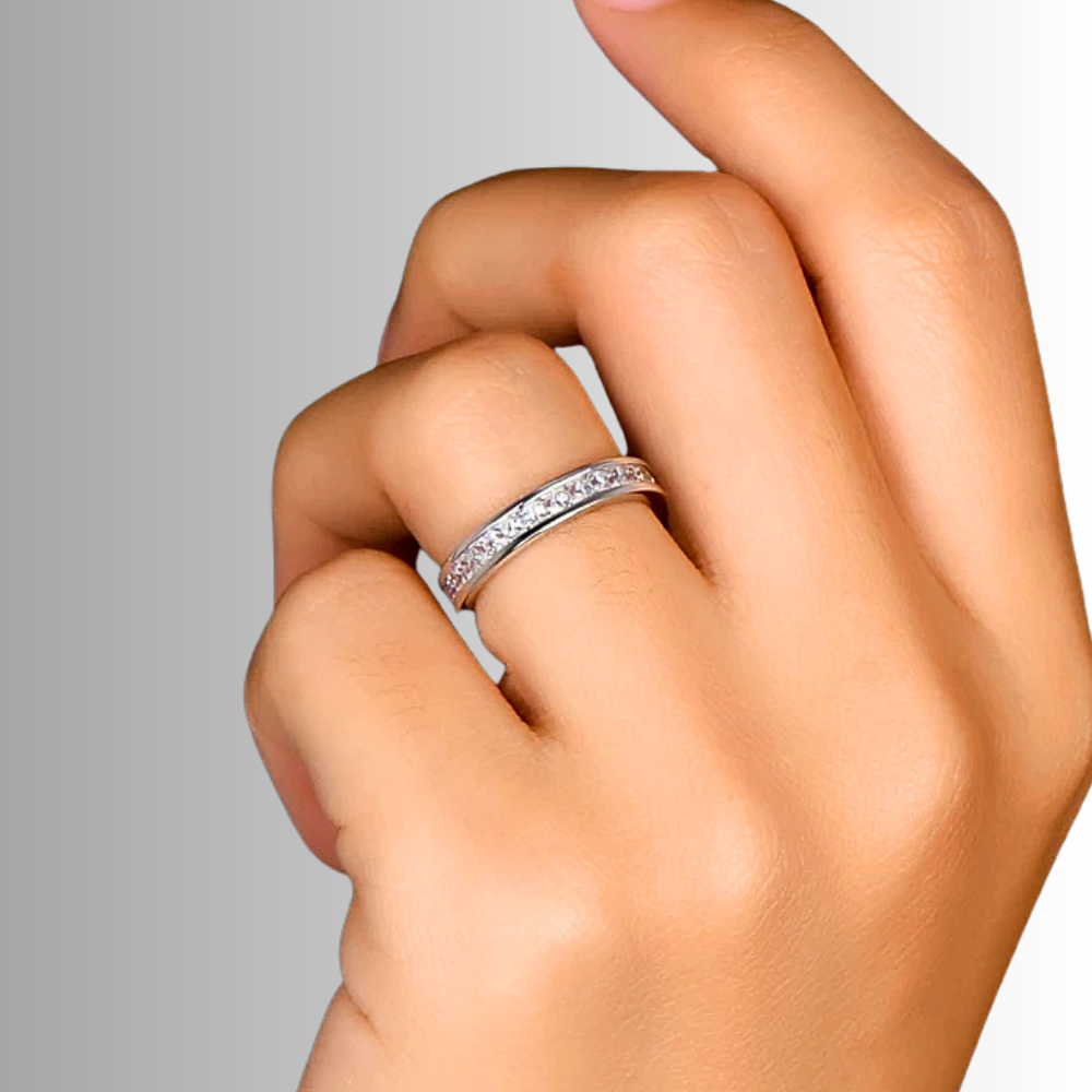 Eternity a Binario con Diamanti Coltivati Taglio Princess