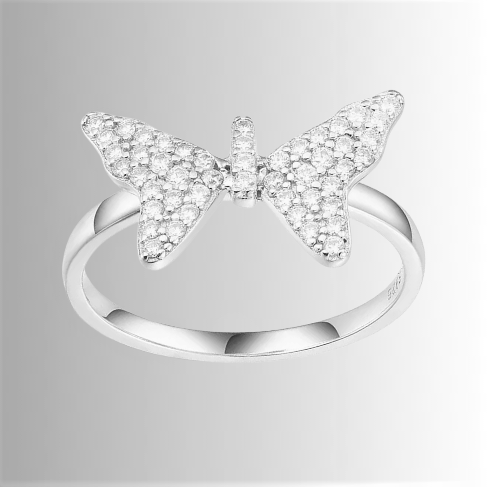 Anello a Farfallina con Moissanite D Color VVS1