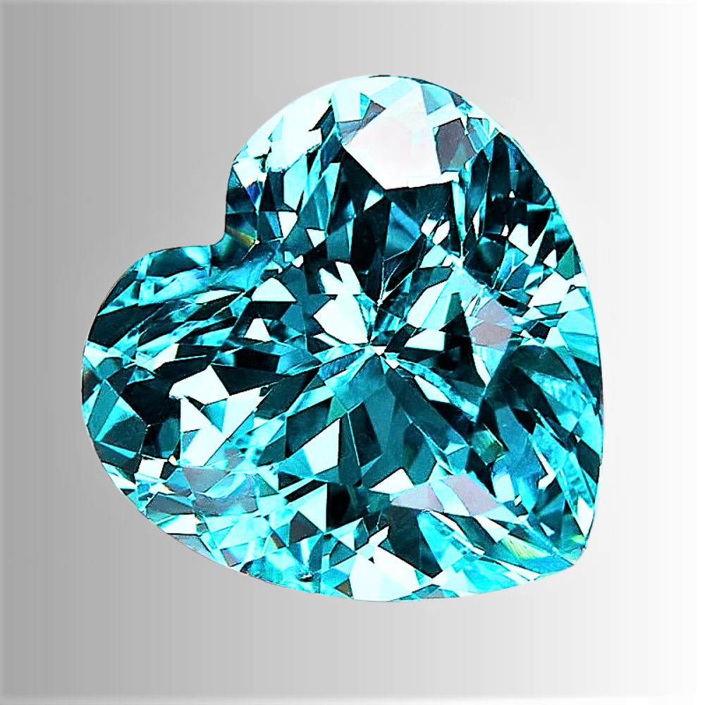 Tormalina Paraiba Lab Grown Taglio Cuore Certificata