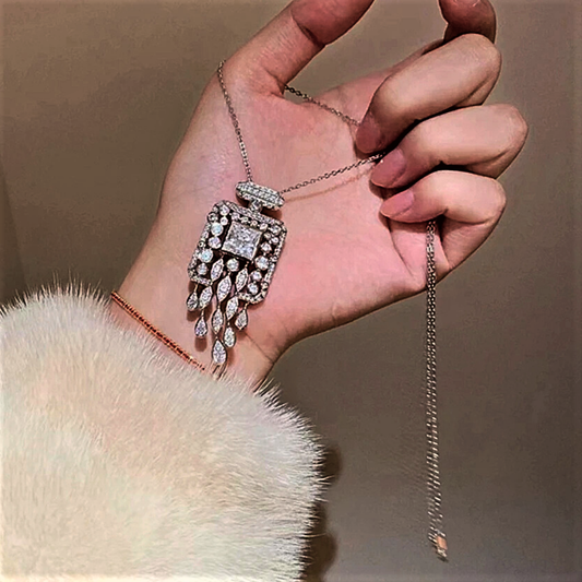 Collana Stile Liberty con Pendente/Spilla in Diamanti Lab Grown