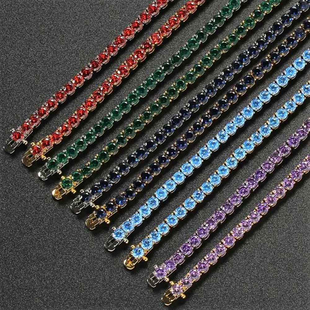 Collares de tenis “Arcoíris”: una explosión de colores
