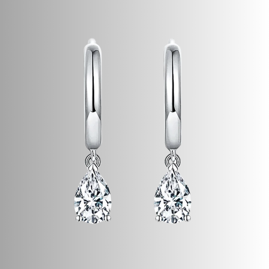 Orecchini ad anello con Moissanite Taglio Goccia per ct 1,00