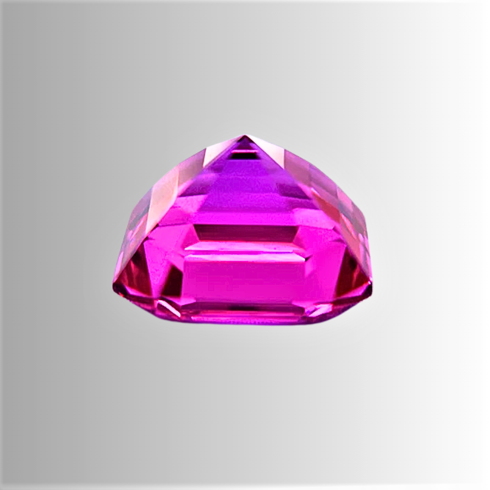 Zaffiro Rosa Intenso Lab Grown Taglio Asscher Certificato