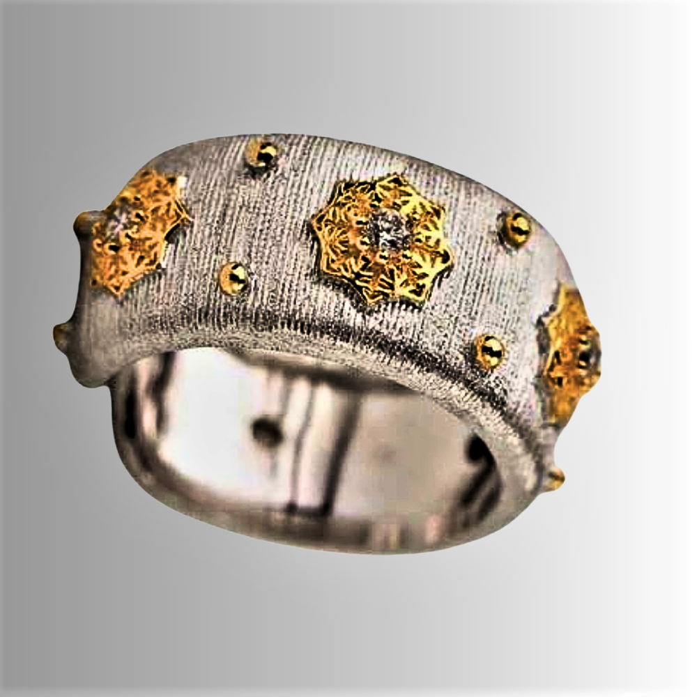 Anillo "Copo de Nieve" Maestría en Orfebrería Italiana