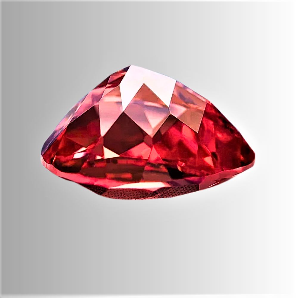 Zaffiro Padparadscha Lab Grown Taglio Goccia Certificato