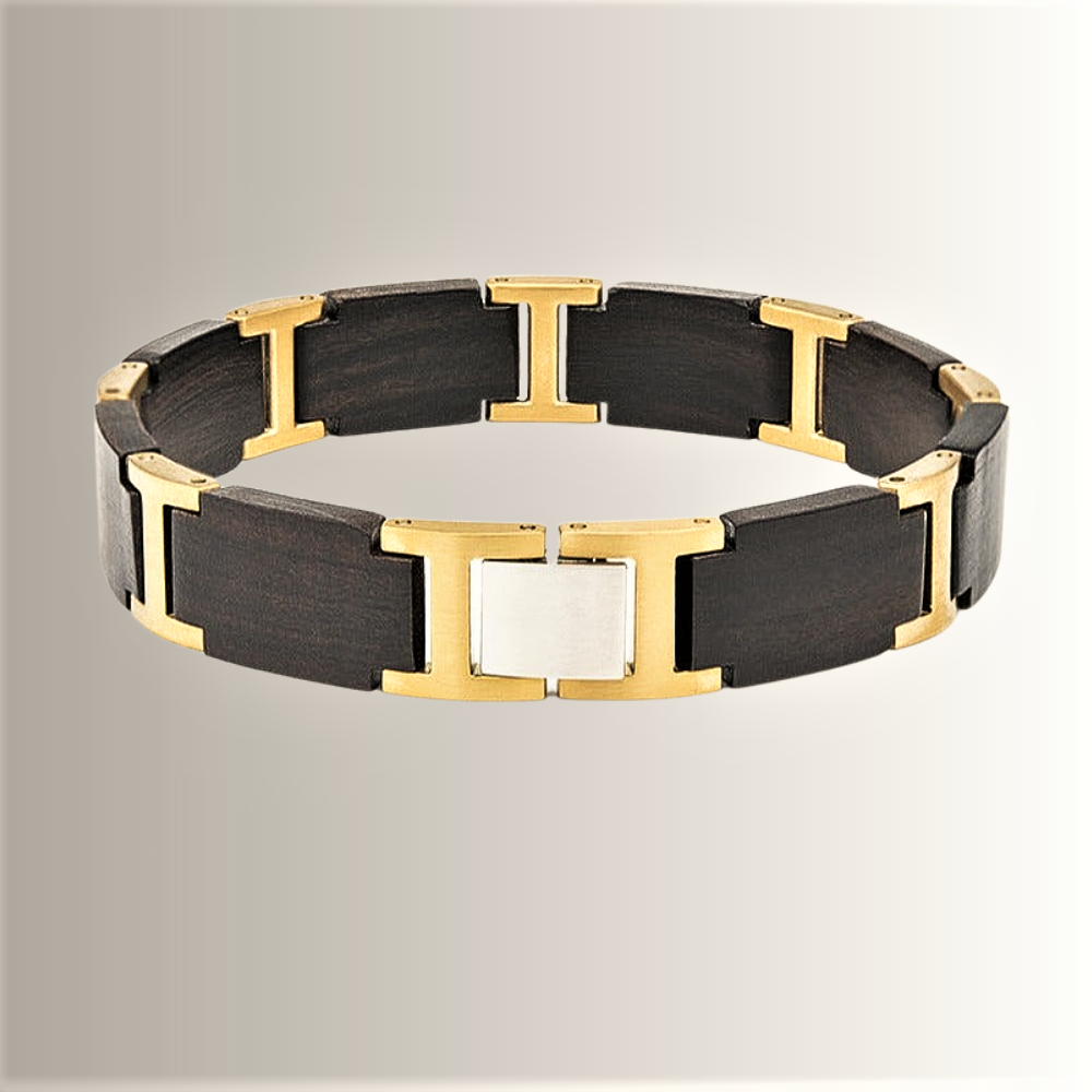 Pulsera de Madera y Acero - Cada día en Armonía con la Naturaleza