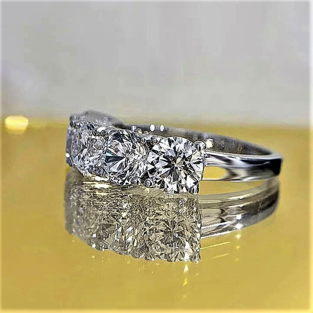 Fede a 5 Pietre con Moissanite D Color VVS1 per ct 2.5 o ct 5,00