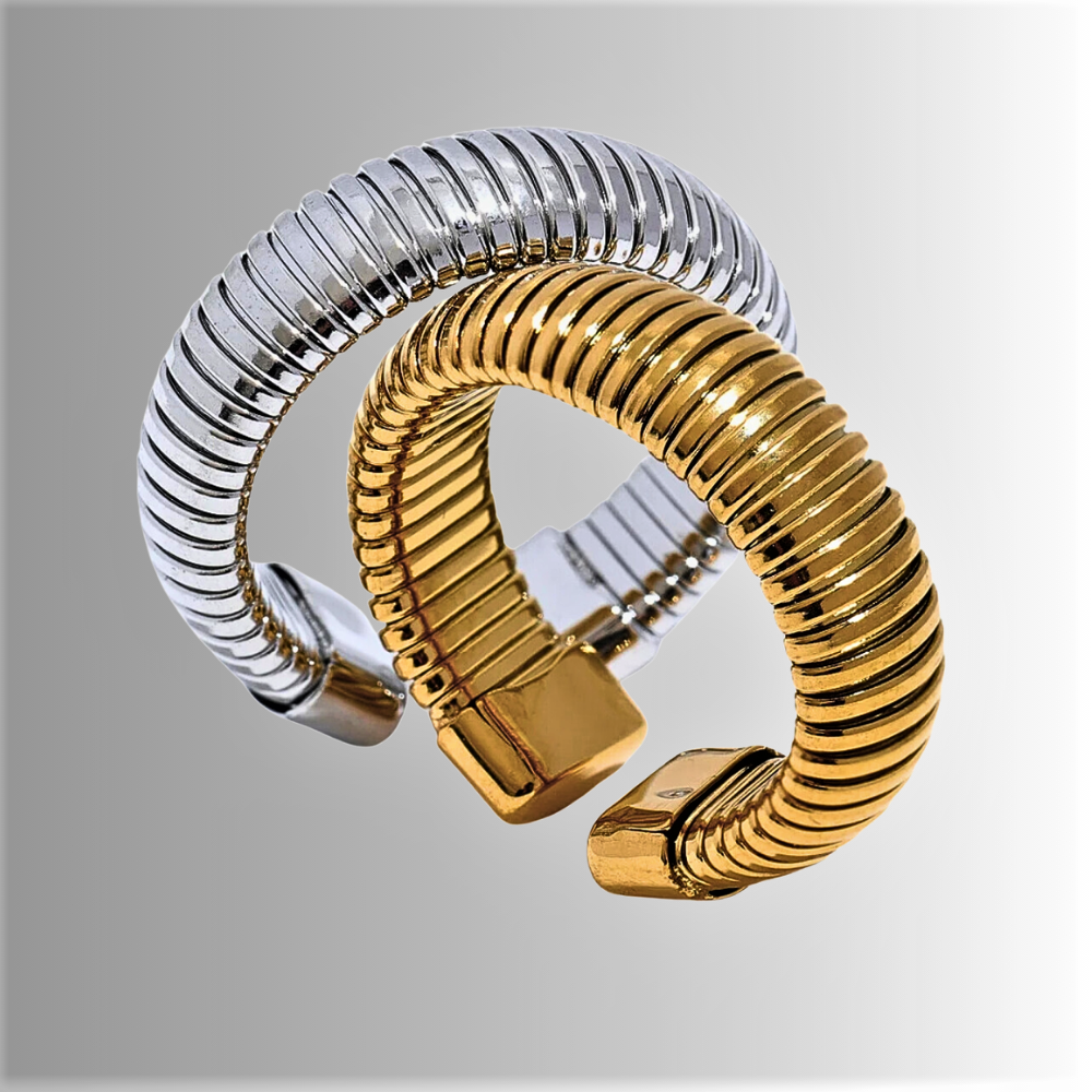Anillo “Tubo de Gas”: Estilo Icónico y Versatilidad Elegante