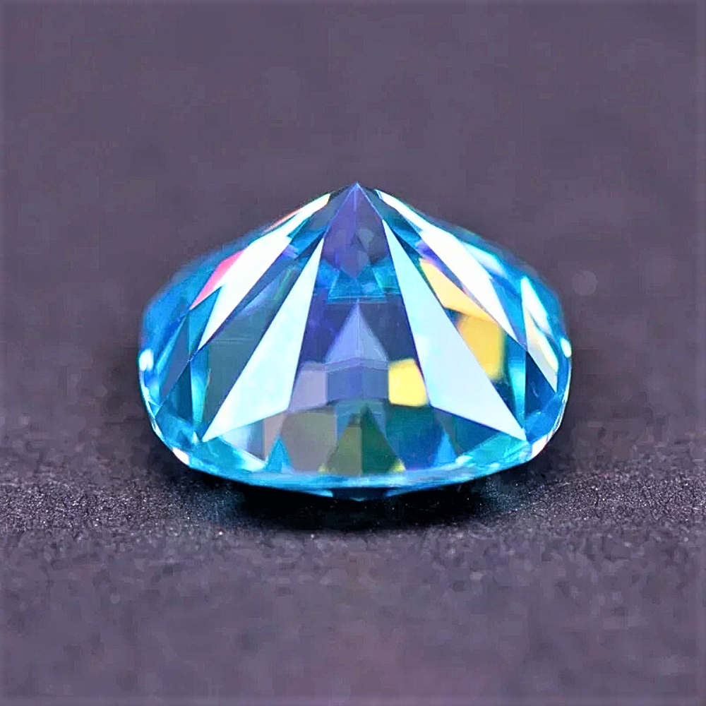 Moissanite Blu Ghiaccio Taglio Cuscino Certificata