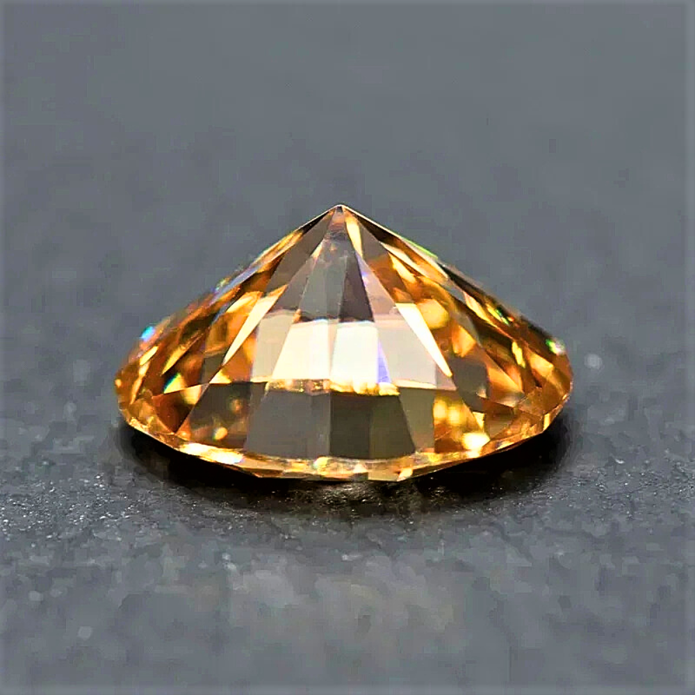 Moissanite Champagne Taglio Ovale Certificata