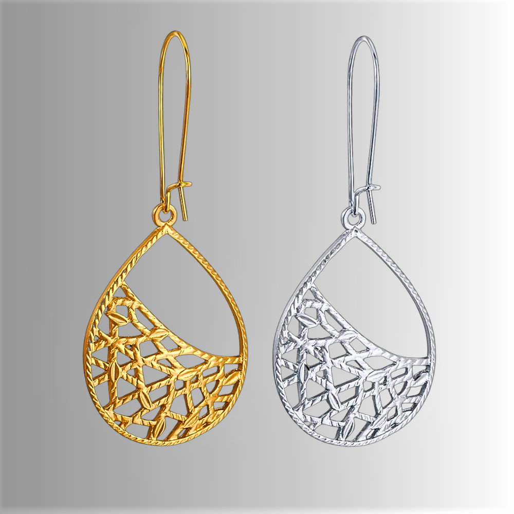 Pendientes de gota de rocío: elegancia geométrica