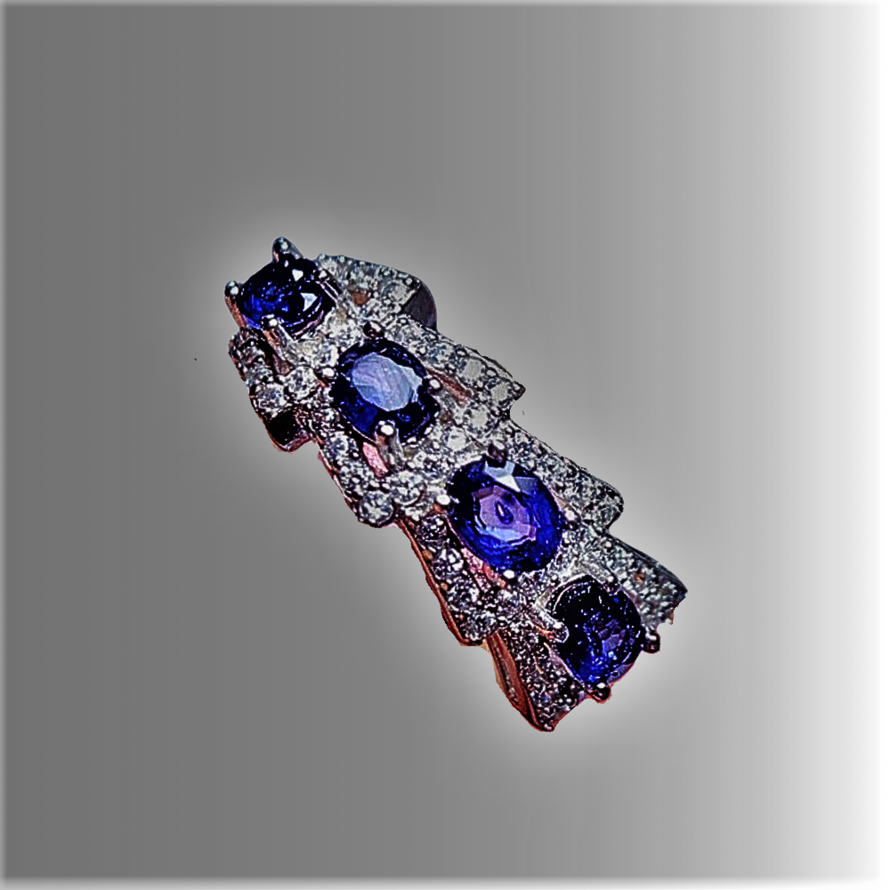 Anillo Flechas Borrosas con Piedras Naturales