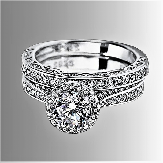 Solitario con Moissanite D Color da ct 1,00 e Fedina impilabile