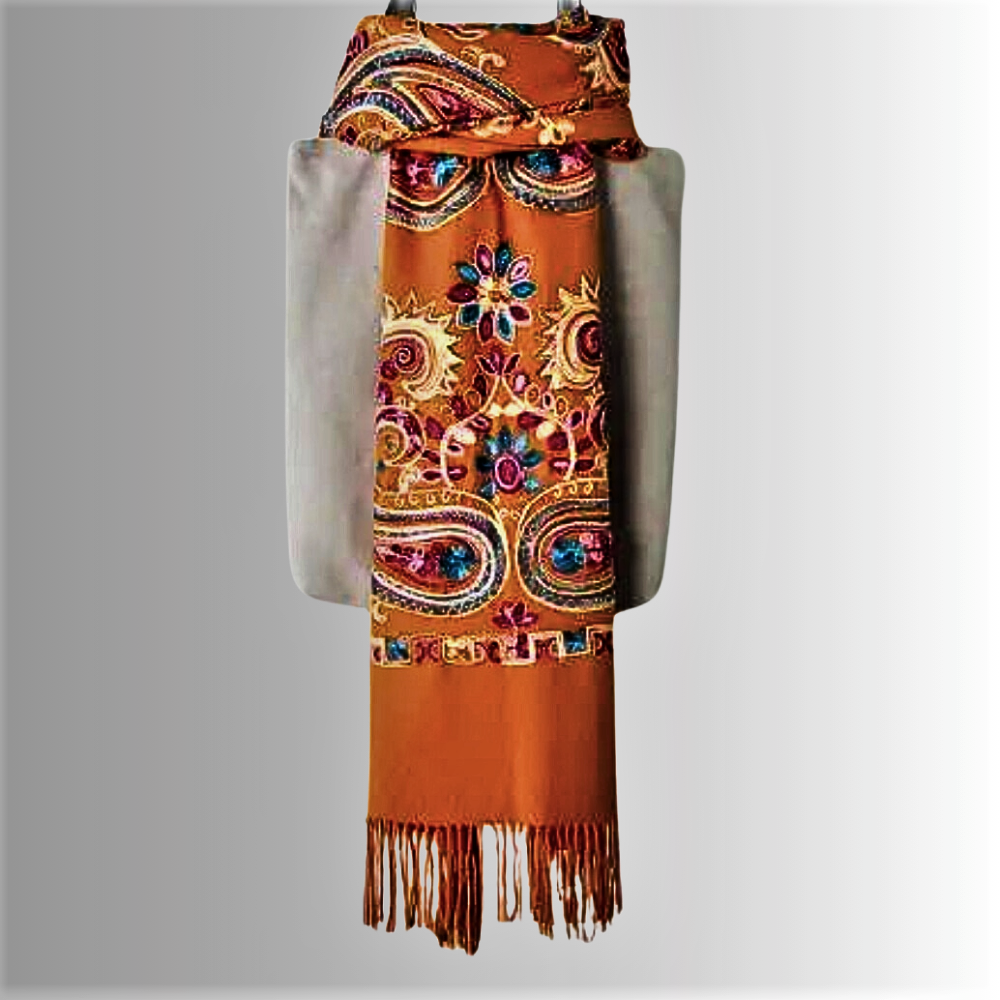 Pashmina Ricamata a Mano Eleganza dalla Tradizione Orientale