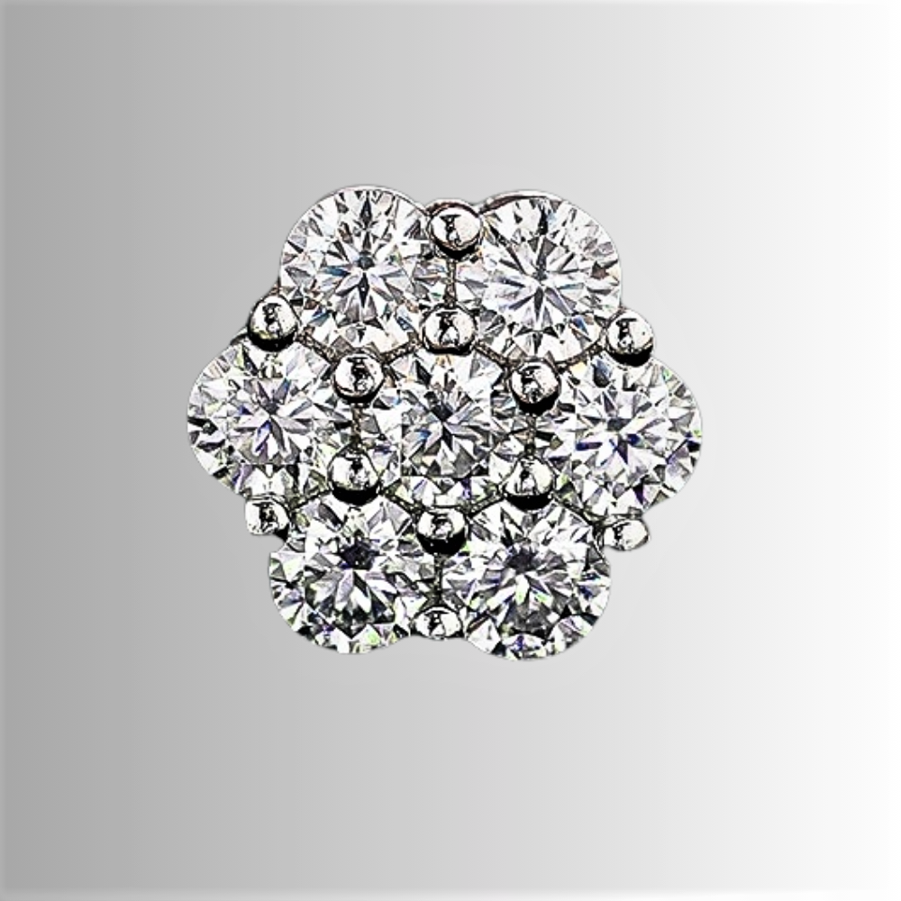Orecchini a Fiore con 14 Moissaniti: Eleganza Brillante, Stile Senza Tempo