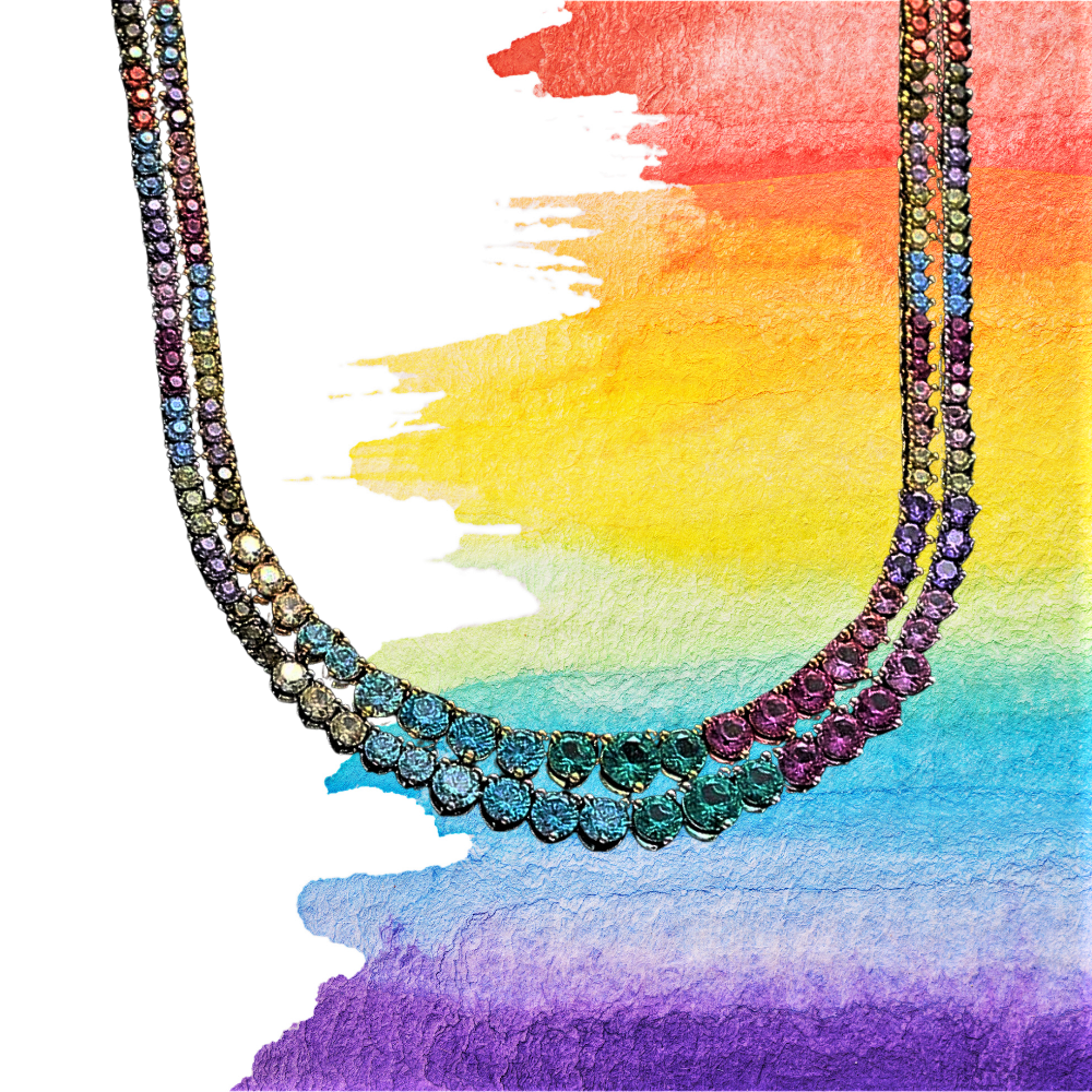 Collana Tennis "Multicolor": Un Luminoso Arcobaleno per il Tuo Outfit