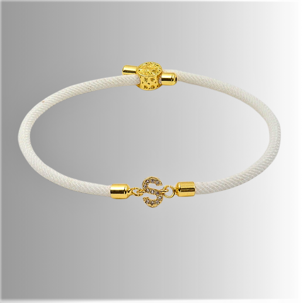 Fabric Bracelet with Initial - Touch of Everyday Color