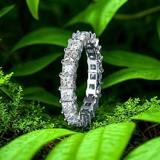Fede Eternity con Moissanite D Color Taglio Princess per ct 2,20
