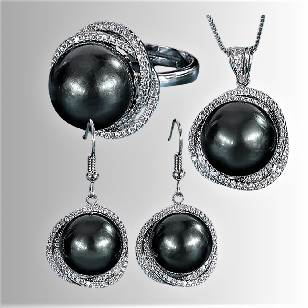 Parure "Mar Negro" - Elegancia y encanto de las perlas de Tahití