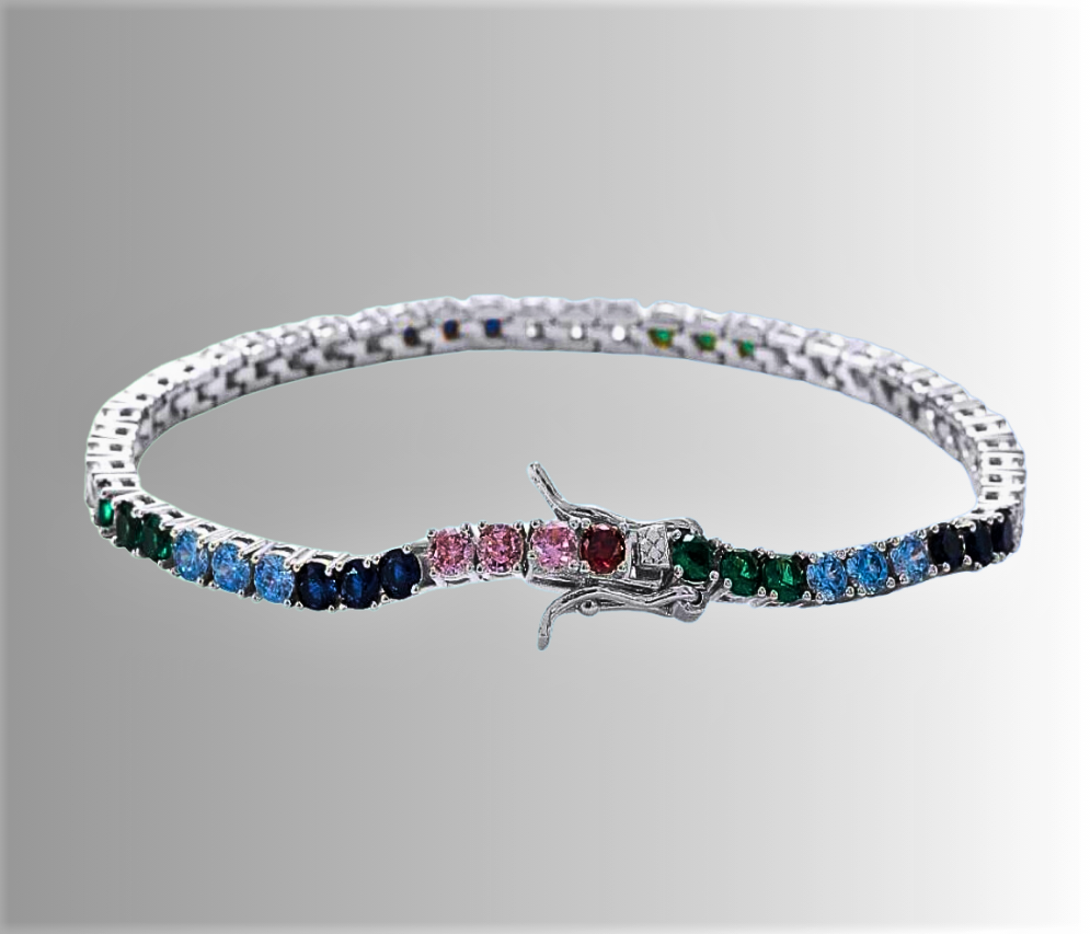 Pulseras de tenis multicolor: colores brillantes que iluminan