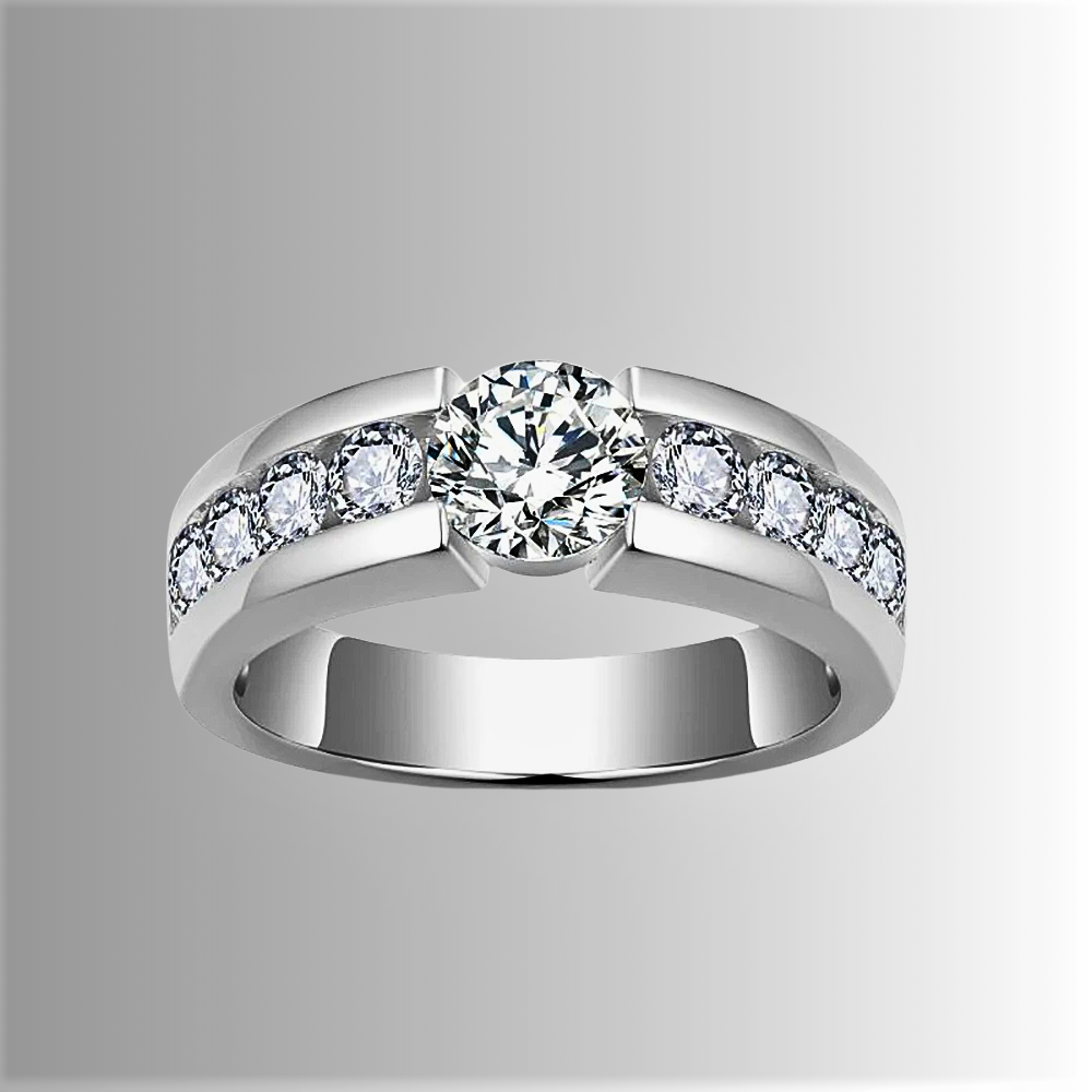 Fede con Moissanite per Ct 2.20 Certificata D Color