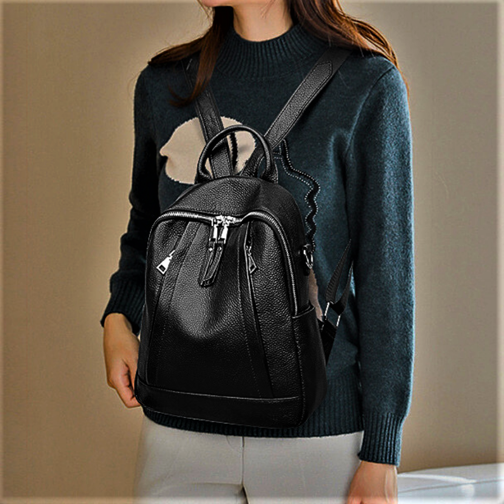 Mochila de piel de becerro negra Suavidad y elegancia