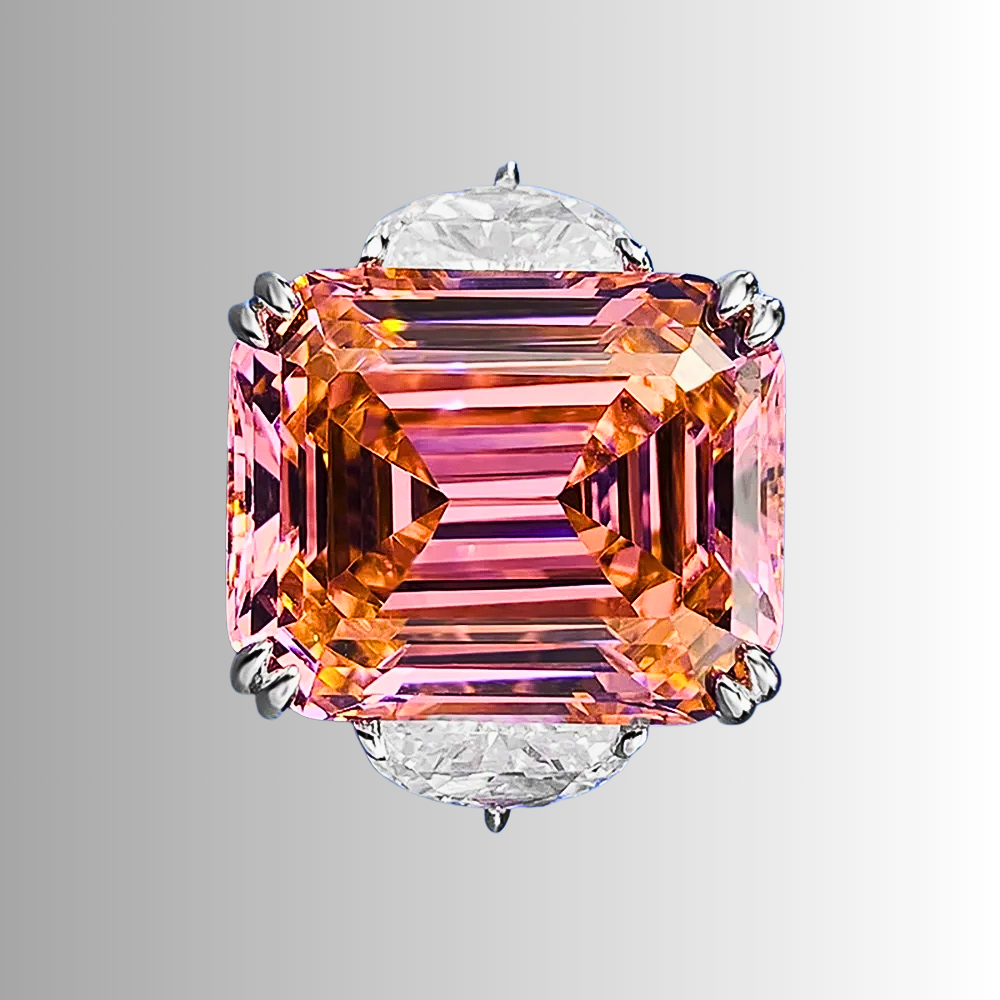 Fascione con Tormalina Rosa/Arancio e Diamanti Lab Grown