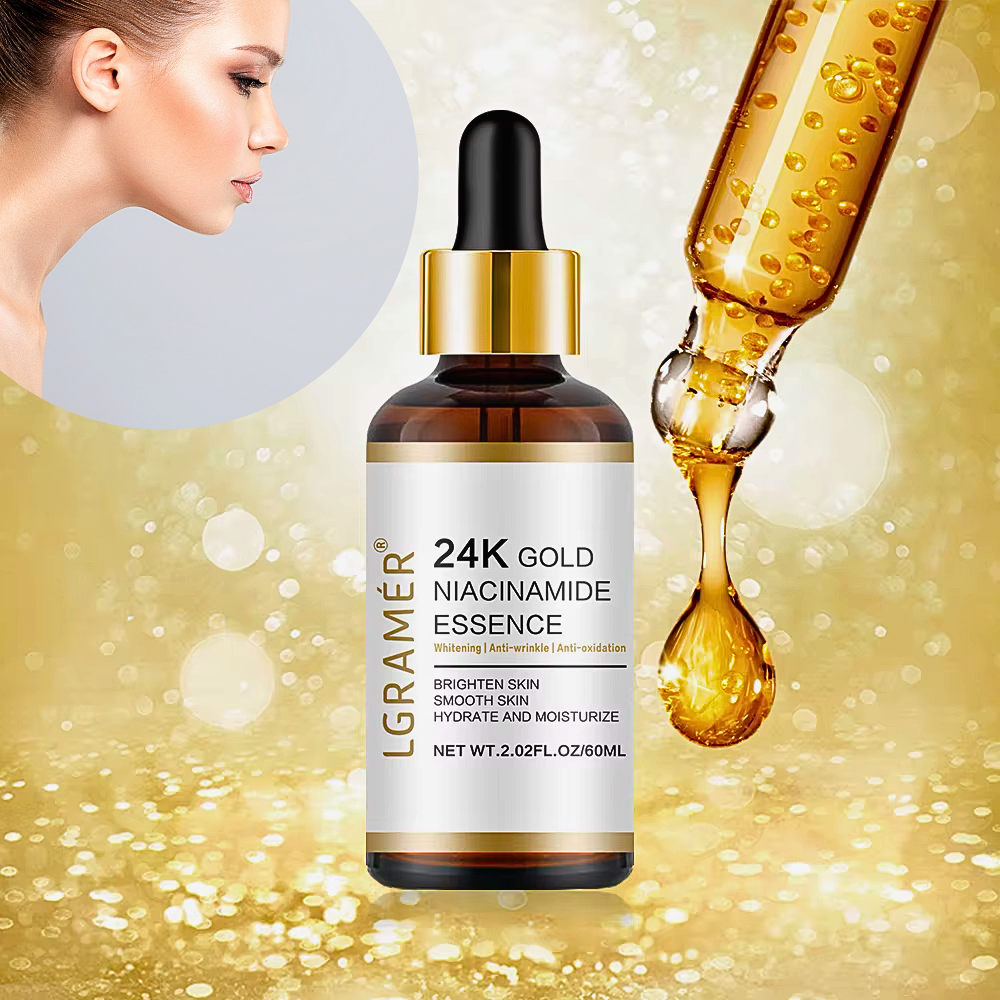 Siero Viso 24K Gold con Nicotinamide e Acido Ialuronico Azione Illuminante e Anti-age