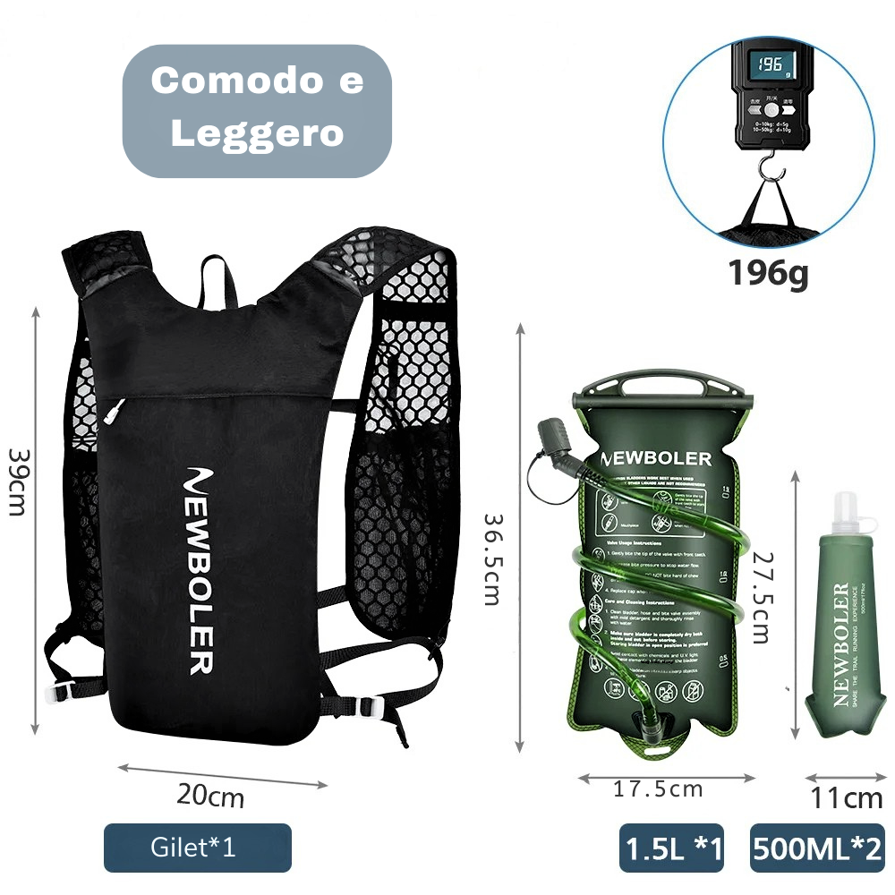 Borsa Gilet Sportiva con Somministrazione Liquidi