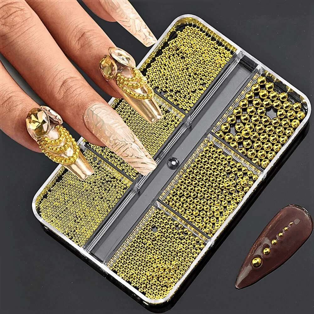 Set di Micro Sfere in Acciaio Placcato: Eleganza e Creatività per Nail Art Esclusive
