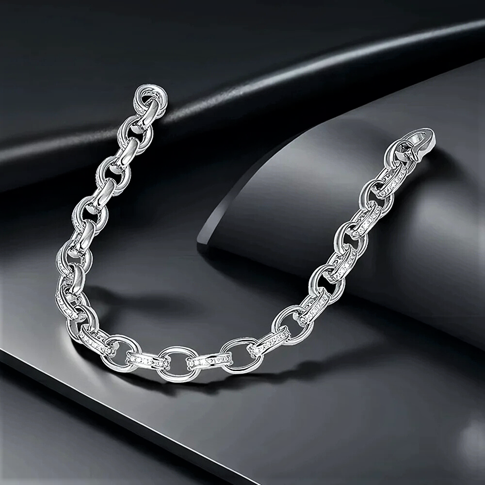 Bracciale ad Anelli Ovali con Moissanite