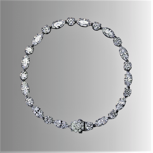 Bracciale Tennis con Moissanite Taglio Marquise e Taglio Brillante