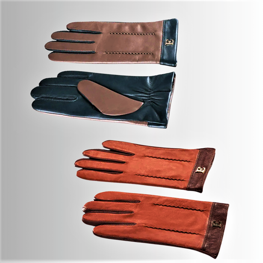 Guanti in Vera Pelle di Pecora Bicolore