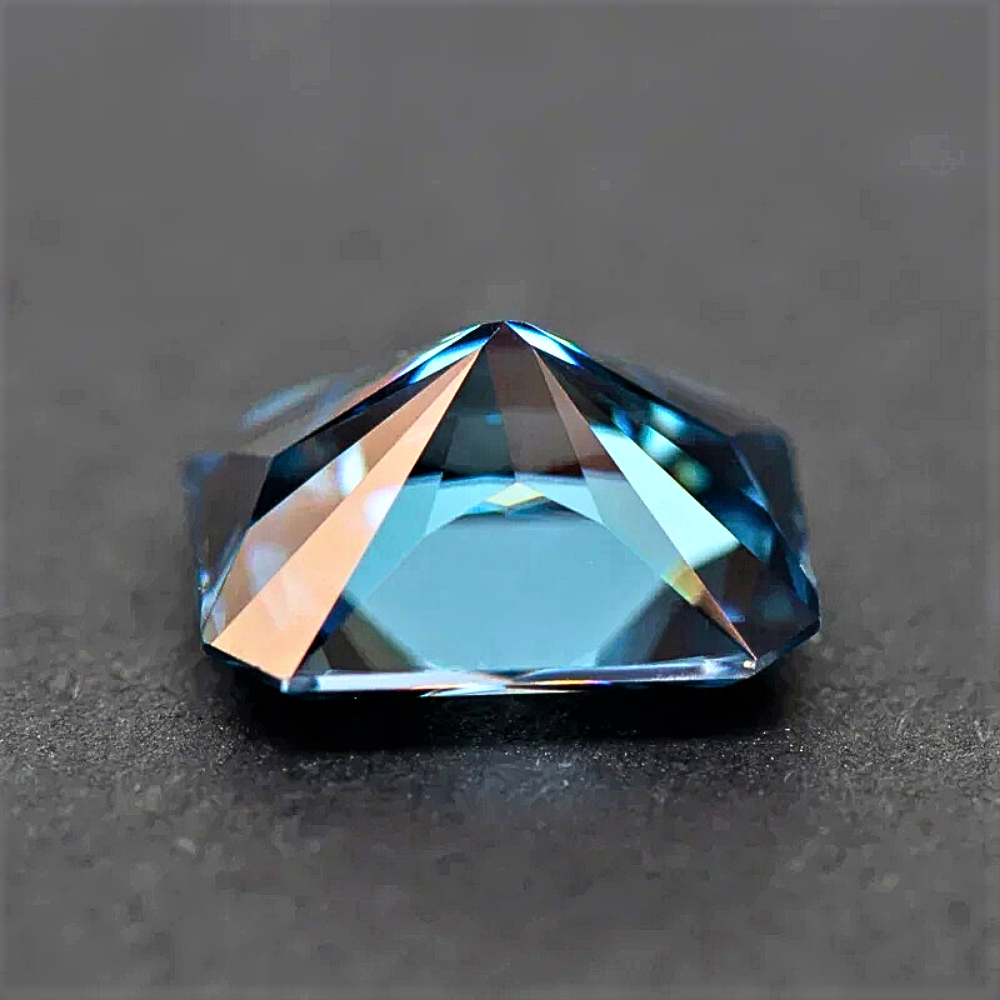 Moissanite Blu Zaffiro Taglio Radiant Certificata