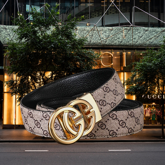 Cintura Unisex in Stile Gucci in Pelle di Vitellino