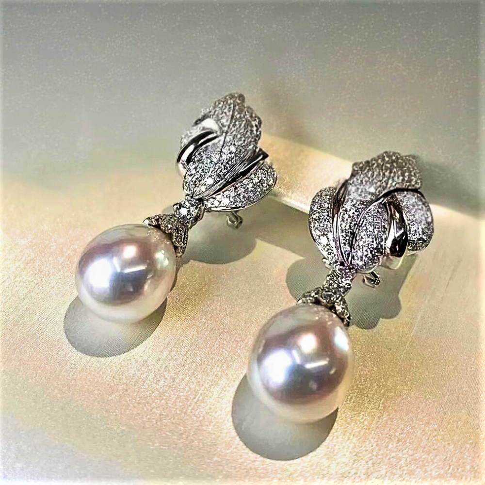Orecchini con Perle d'Acqua Dolce Naturali a Goccia da 10-11 mm