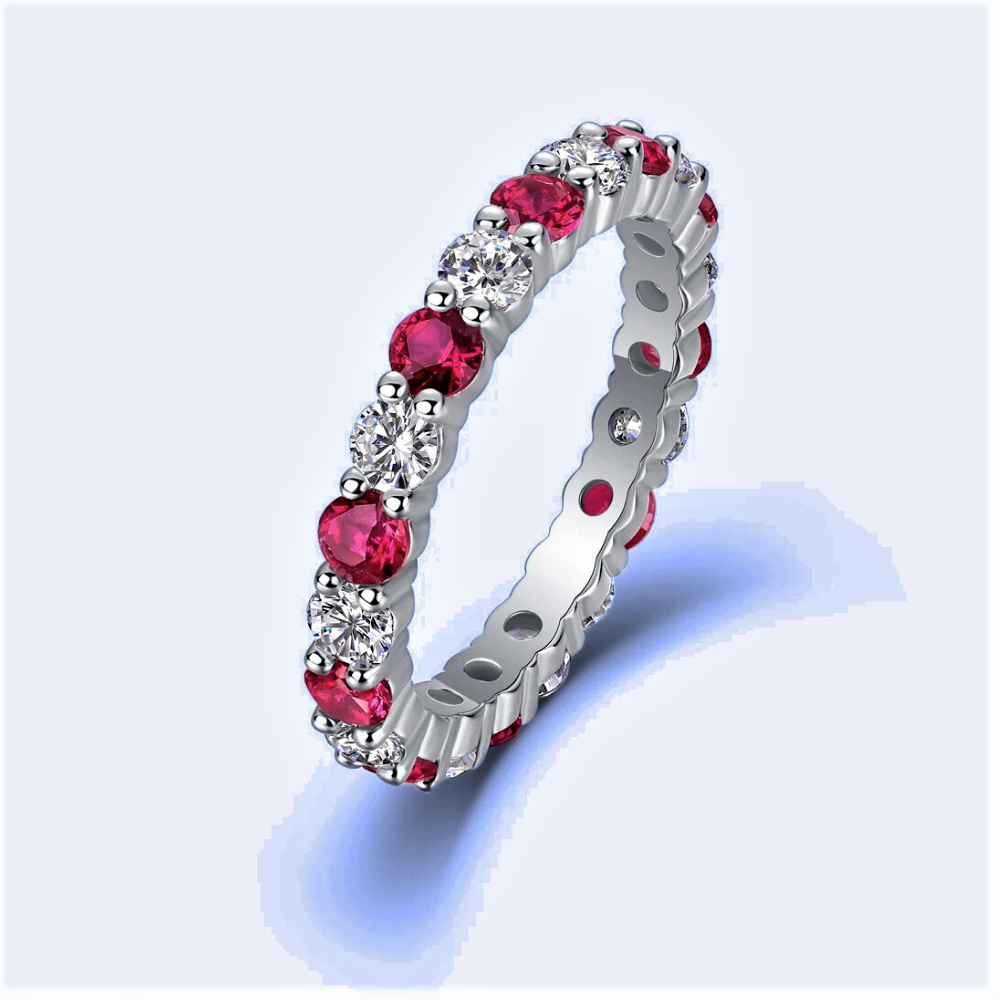 Eternity con Rubini Lab Grown e Moissaniti D Color alternati