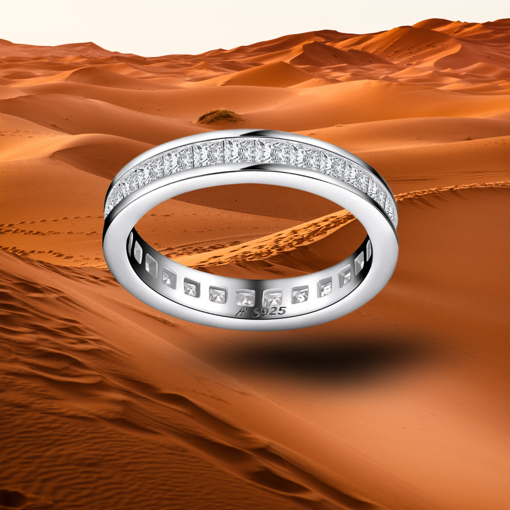 Eternity a Binario con Diamanti Coltivati Taglio Princess