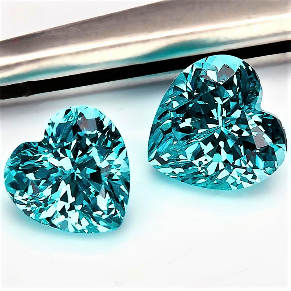 Tormalina Paraiba Lab Grown Taglio Cuore Certificata