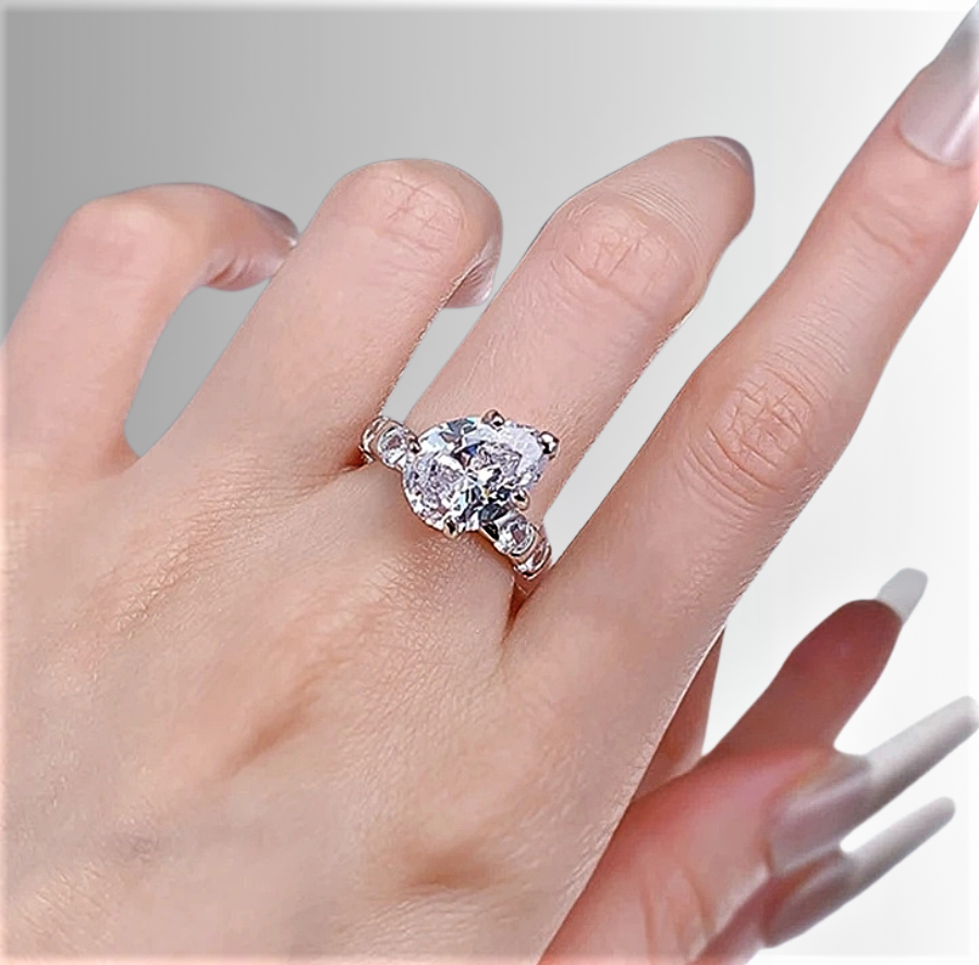 Fascia con Diamante Coltivato Taglio Goccia